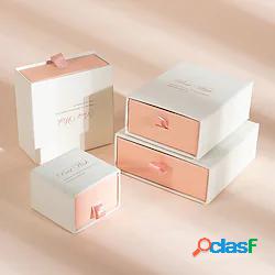 bianco rosa cassetto collana box contenitore di monili