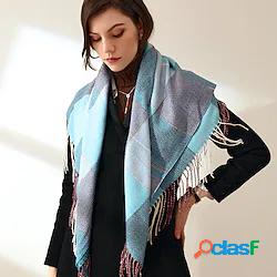 caldo grande plaid sciarpa inverno caldo donne foulard