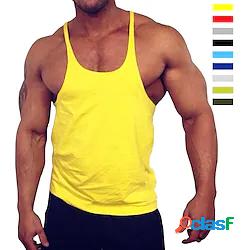 magliette da uomo bodybuilding stringer canotte y-back gym