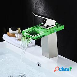 rubinetto lavabo bagno - cascata bronzo lucidato a olio /