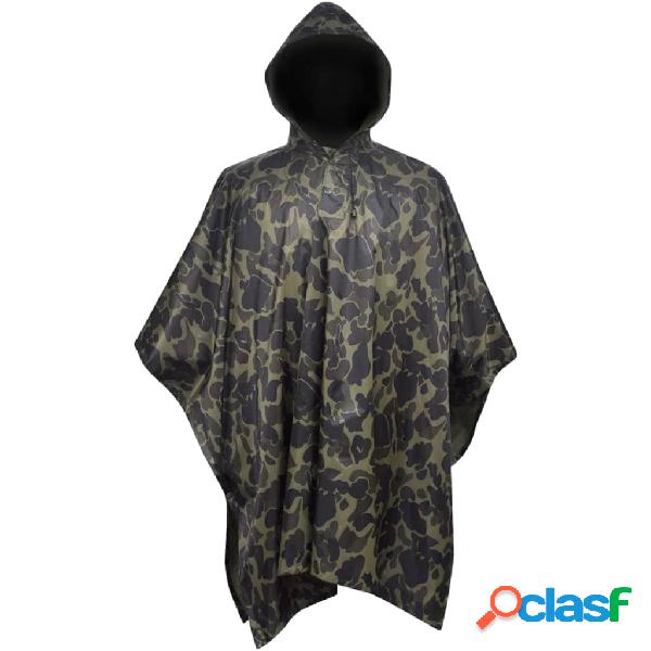 vidaXL 130867 Waterproof Army Rain Poncho for Camping/Hiking