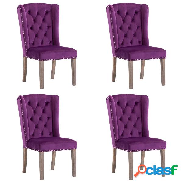 vidaXL 3055866 Dining Chairs 4 pcs Purple Velvet (4x287956)