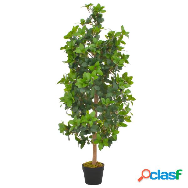 vidaXL Albero di Alloro Artificiale con Vaso Verde 120 cm