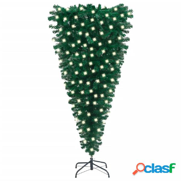 vidaXL Albero di Natale Artificiale Capovolto con LED Verde