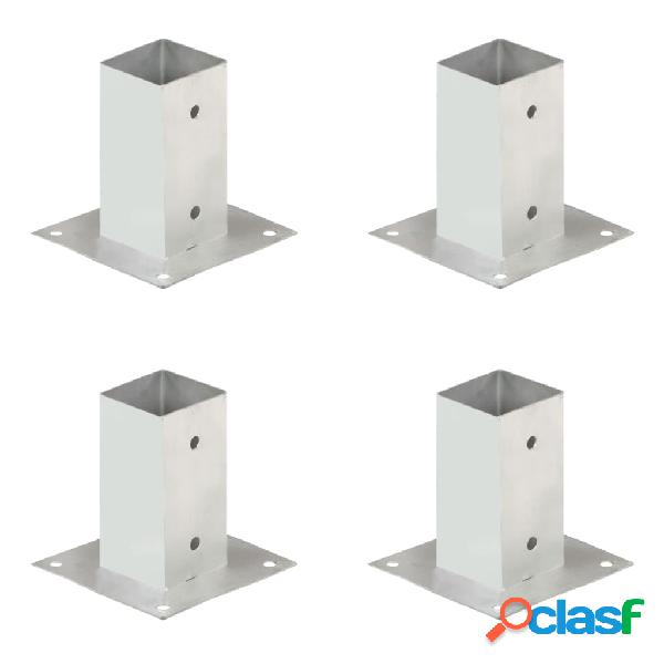 vidaXL Ancoraggi Pali 4 pz in Metallo Zincato 71 mm