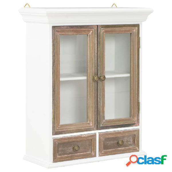 vidaXL Armadietto Bianco 49x22x59 cm in Legno Massello