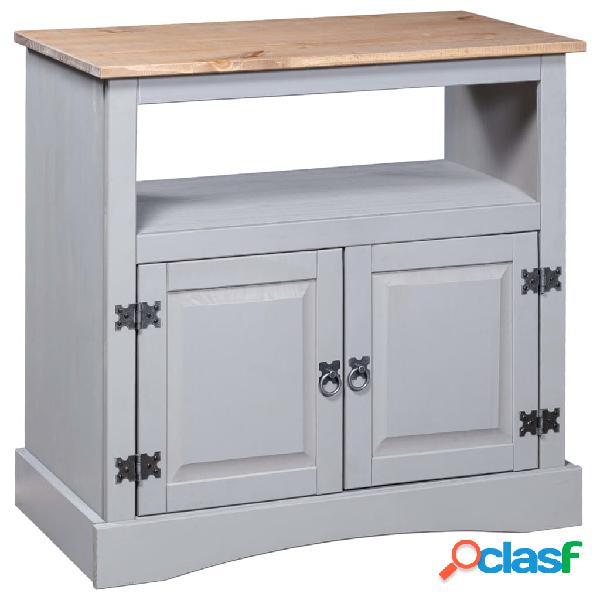 vidaXL Comodino in Legno di Pino Messicano Corona Grigio
