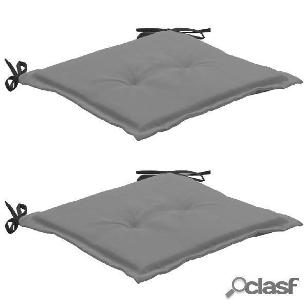 vidaXL Cuscini per Sedie da Giardino 2 pz Nero e Grigio