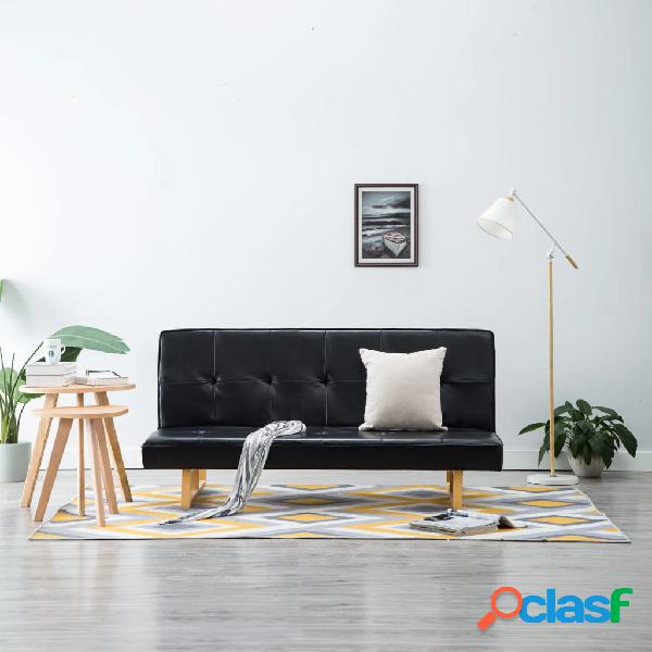 vidaXL Divano Letto in Similpelle Nero