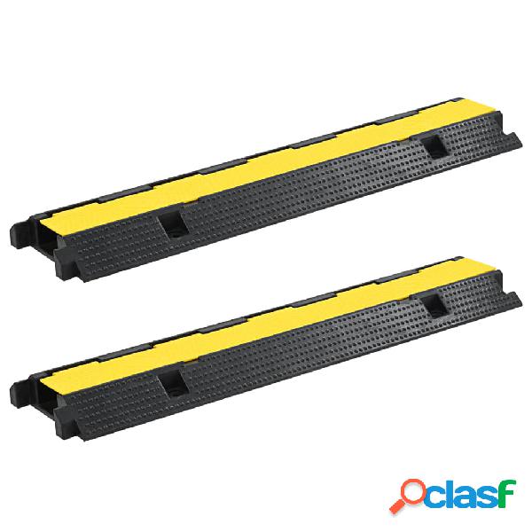 vidaXL Dossi Passacavi 2 pz 1 Canale in Gomma 100 cm