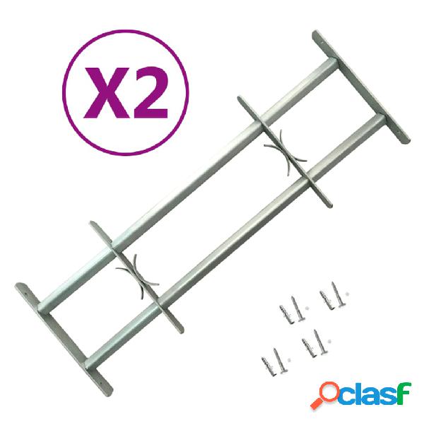 vidaXL Grate per Finestre Regolabili 2 pz 700-1050 mm