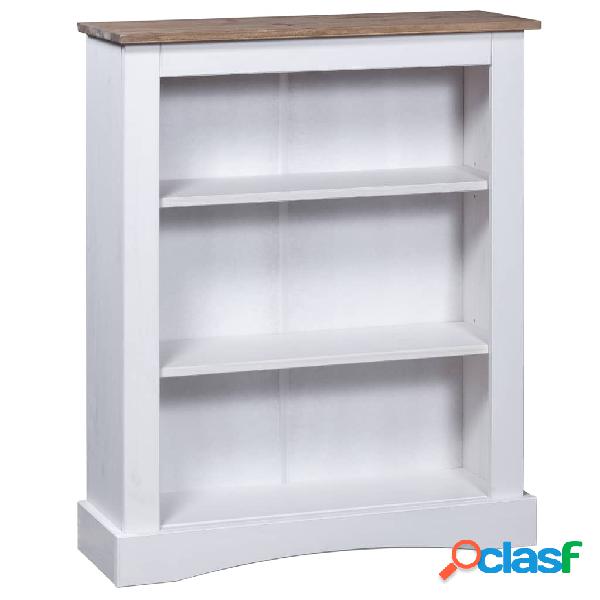 vidaXL Libreria a 3 Ripiani Pino Messicano Corona Bianco