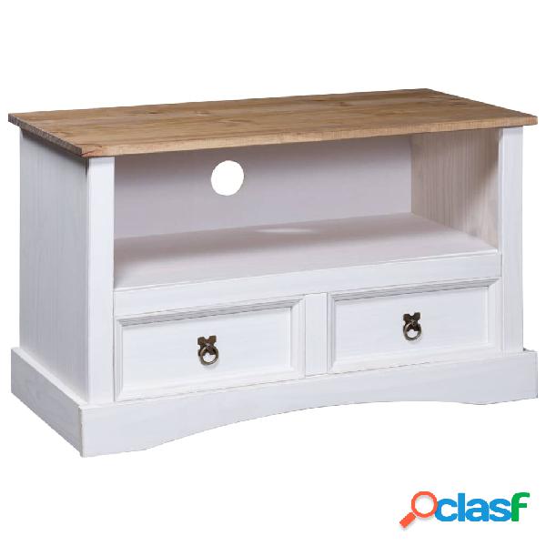 vidaXL Mobile Porta TV Legno Pino Messicano Corona Bianco