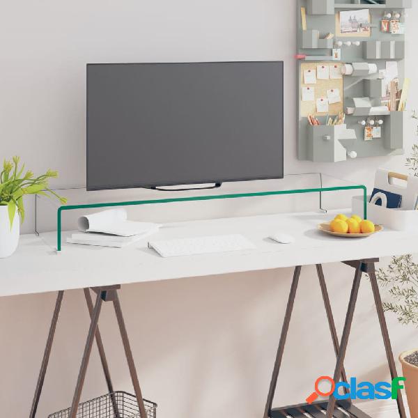 vidaXL Mobile/Rialzo Porta TV in Vetro Trasparente 100x30x13