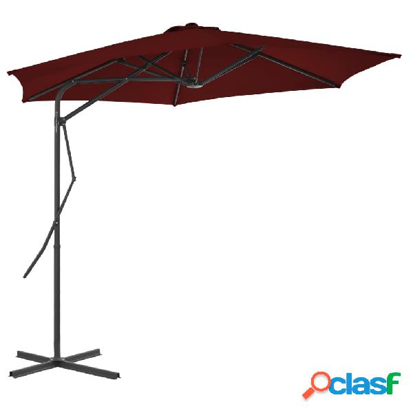 vidaXL Ombrellone con Palo in Acciaio Rosso Bordò 300x230