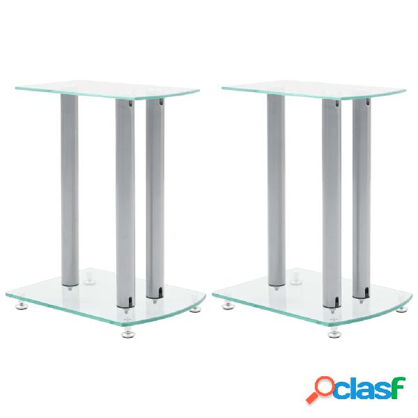 vidaXL Piedistalli per Diffusori 2 pz in Vetro Trasparente e