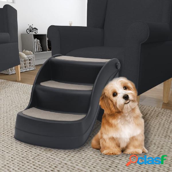 vidaXL Scala per Cani Pieghevole con 3 Gradini Nera
