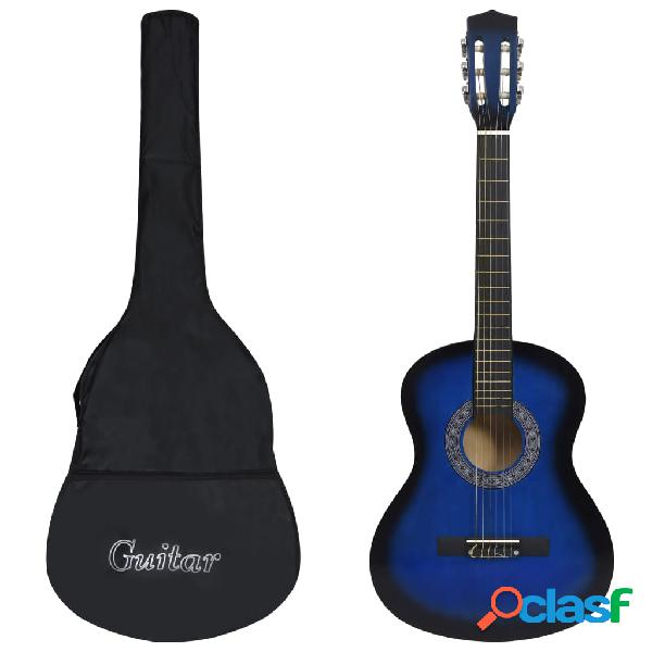 vidaXL Set Chitarra Classica 8 pz Bambini e Principianti Blu