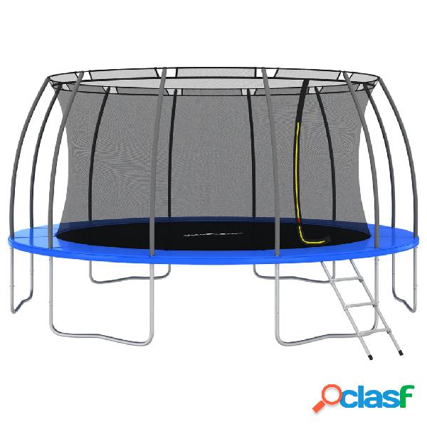 vidaXL Set Trampolino Rotondo 488x90 cm 150 kg