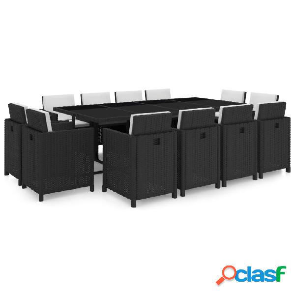 vidaXL Set da Pranzo da Giardino 13 pz con Cuscini in