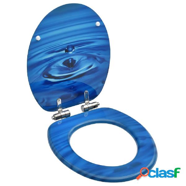 vidaXL Tavoletta WC a Chiusura Ammortizzata in MDF Blu