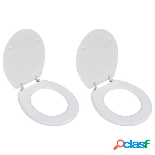 vidaXL Tavolette WC con Coperchi 2 pz in MDF Bianche