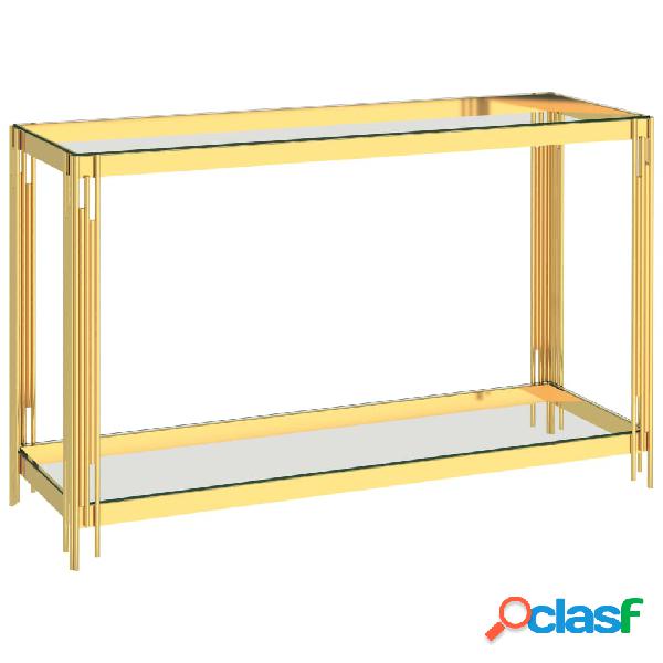vidaXL Tavolino Laterale Oro 120x40x78 cm in Acciaio Inox e