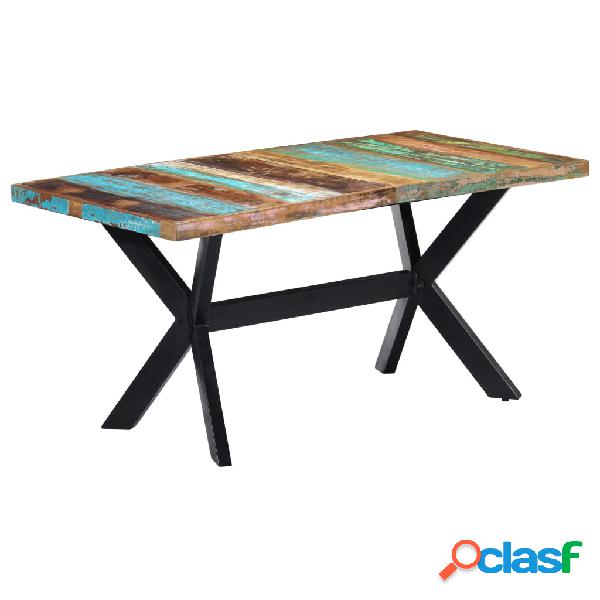 vidaXL Tavolo da Pranzo 160x80x75 cm in Legno Massello di