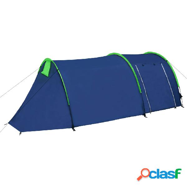 vidaXL Tenda da Campeggio per 4 Persone Blu Marino/Verde