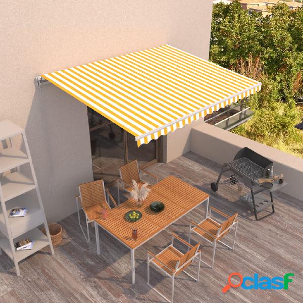 vidaXL Tenda da Sole Retrattile Manuale 400x350 cm Gialla e