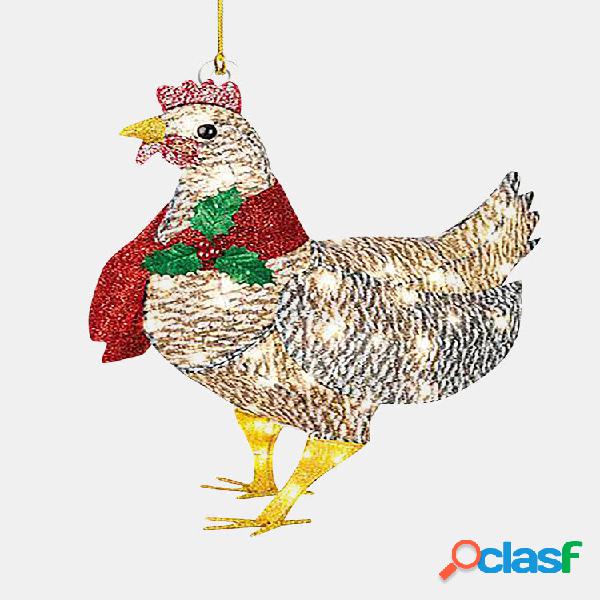 1 PC Acrilico Natale Sciarpa Illuminata Decorazione Pollo