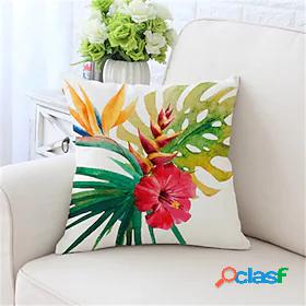 1 pcs Polyester Pillow Cover, Simple Leaf FloralPlants