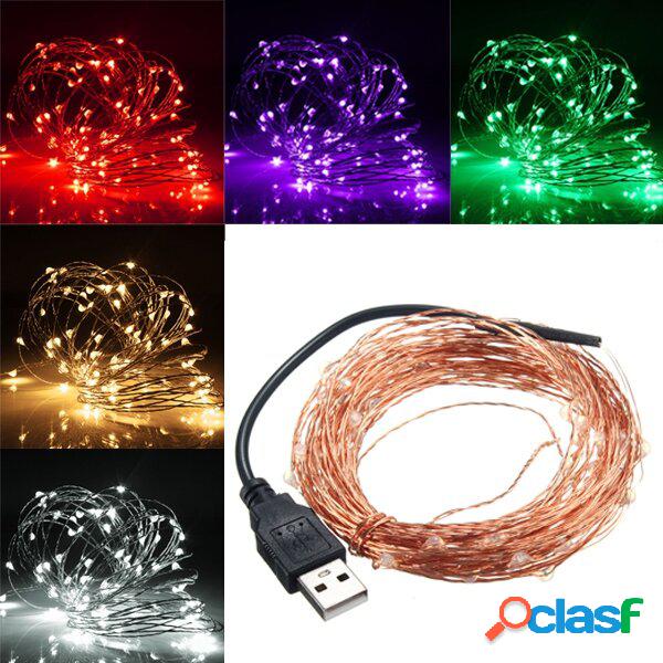 10M 100 LED USB Rame Wire LED String Fairy Light per
