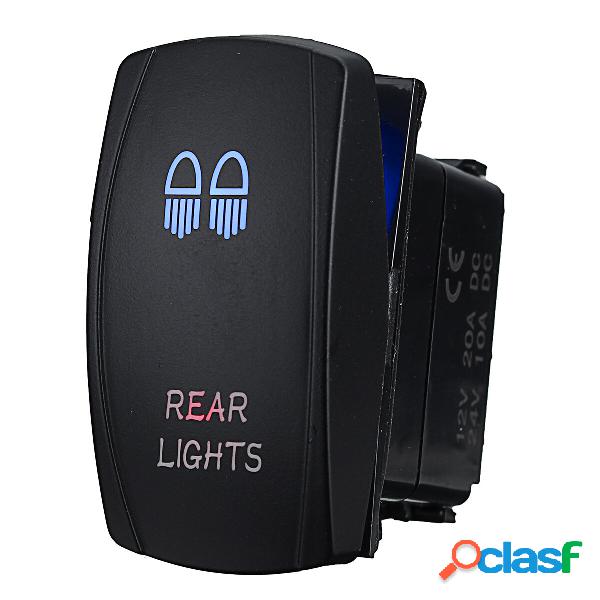 12V-24V Dash ON OFF Rocker Switch Blu Rosso Doppio luce a