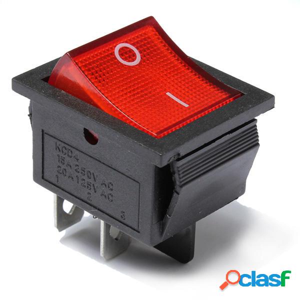 20pcs Red Light Lamp 4 Pin DPST ON-OFF Rocker Boat Switch