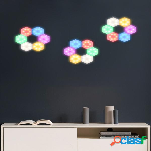 6 pezzi fai da te LED rimovibile touch esagonale dimmerabile