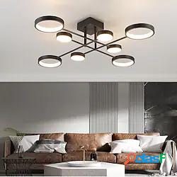 6/8 teste plafoniera led moderna oro nero cerchio nordico