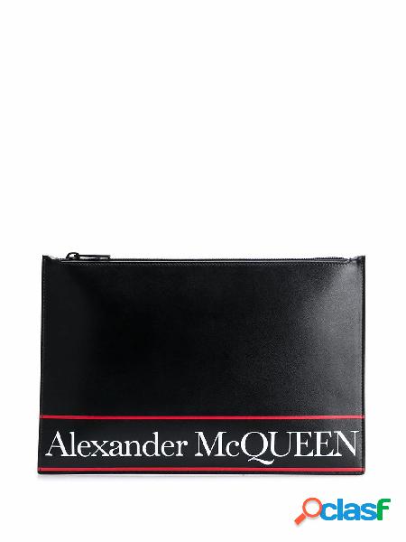 ALEXANDER MCQUEEN POCHETTE UOMO 5604721SJ6B1092 PELLE NERO