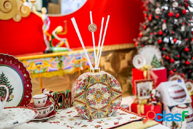 Baci Milano Bottiglia diffusore Xmas Gold porcellana bianco