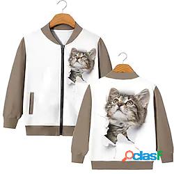 Bambino Da ragazzo Cappotto Manica lunga Marrone Gatto