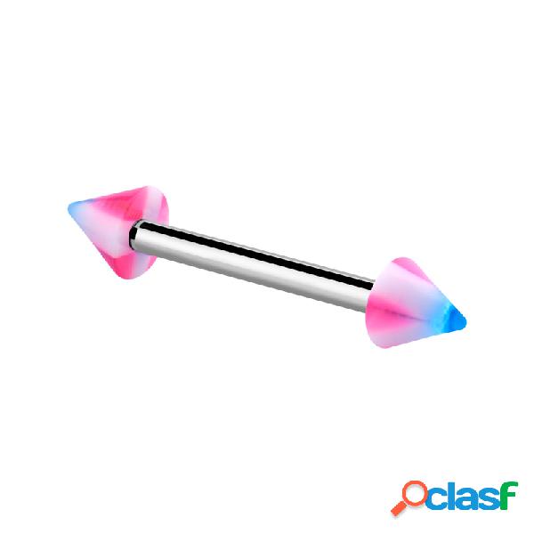 Barbell con coni Acciaio chirurgico 316L/Acrilico Barbell