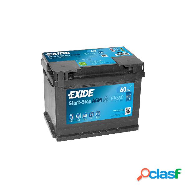 Batteria Auto Exide 60ah Agm Start-Stop 680A 12V = VARTA