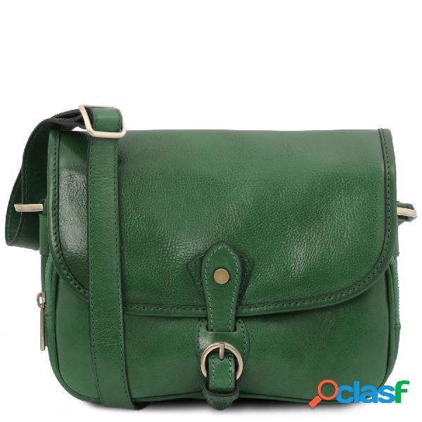 Borsa a tracolla in pelle Verde Foresta