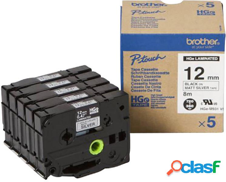 Brother HGe-M931V5 Cassetta nastro Kit da 5 Colore Nastro: