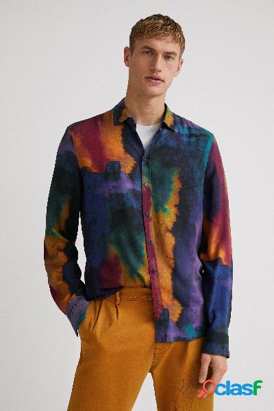 Camicia tie-dye scritte