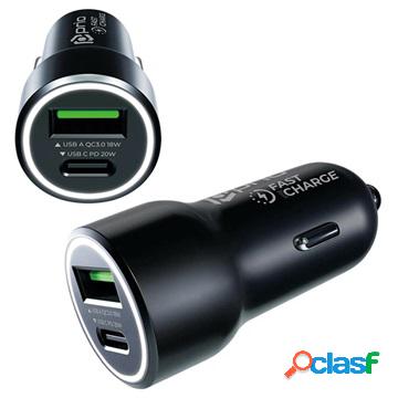 Caricabatteria da auto Prio Fast Charge - USB-C, USB-A -