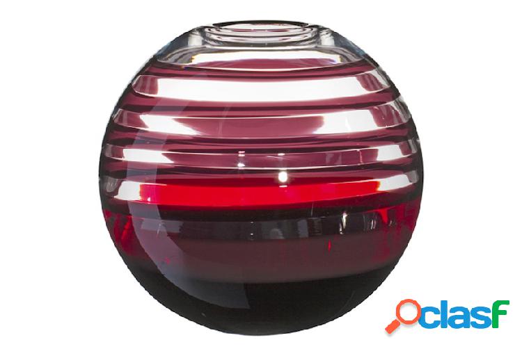 Carlo Moretti Vaso Sfera vetro di Murano nero rosso nero