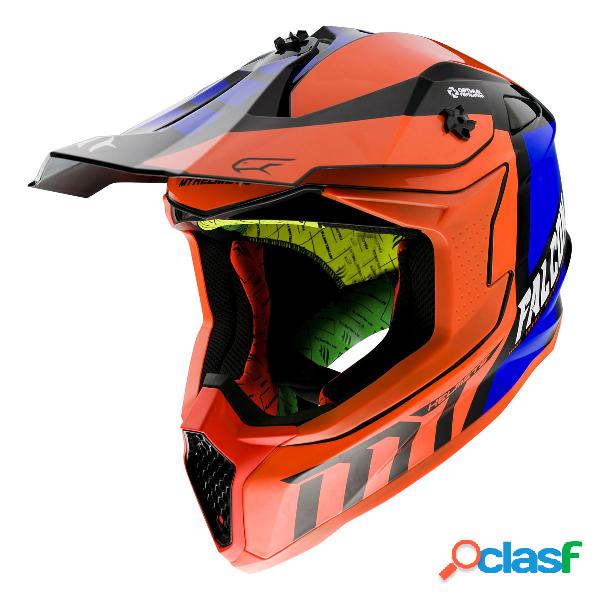 Casco motocross mt helmets falcon warrior c4 arancio lucido