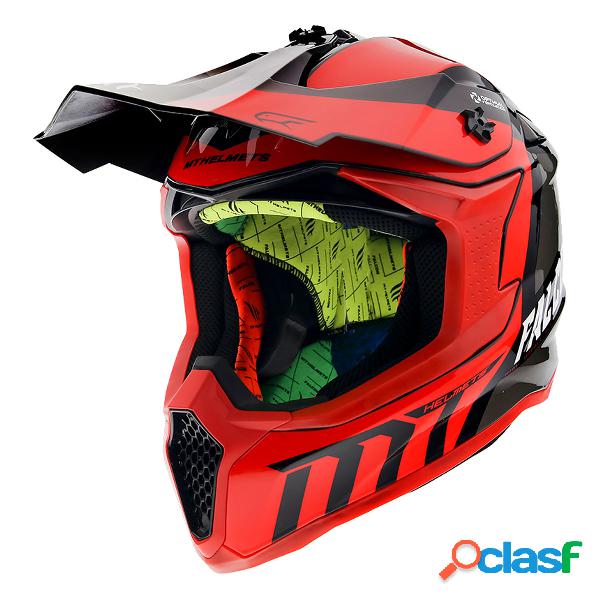 Casco motocross mt helmets falcon warrior c5 rosso lucido