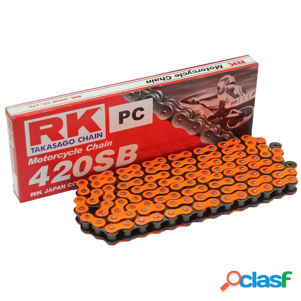 Catena trasmissione moto rk pcrk420sb/140 arancio 420sb/140